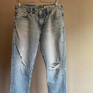 AG Adriano Goldschmied distressed Ex-Boyfriend Slim jeans, size 28, 100% cotton